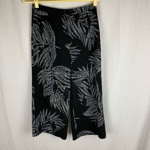 Marabelle cropped loose tropical black pants